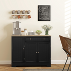 HOMCOM - Buffet moderne avec plateau effet bois et étagères de rangement multiples - noir-Étagère réglable à 3 niveaux dans l’armoire à 2 portes pour plus de flexibilité 