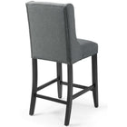 Modway - Baronet Tissu rembourré Tabouret de comptoir - Gris - Ensemble de 2-Pieds en bois massif