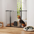 PawHut - Barrière pour animaux extra large 30"-52" avec petite porte - 35"L-Équipée d’une petite porte, pratique pour le passage des animaux de compagnie