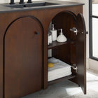 Modway - Appia 36" Vanette de salle de bain - Noir noyer-Bassin d’évier en céramique noire
