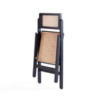 Manhattan Comfort - Lot de 2 chaises pliantes de salle à manger Pullman 46 cm style industriel chic, noir et cannage naturel-Assise en canne naturelle