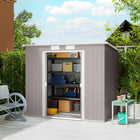 Outsunny - Abri de jardin adossé 7 pi x 4 pi avec kit de fondation-Toit incliné pour éviter l'accumulation d'eau  
