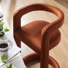 Modway - Winslow Performance Velvet Tabouret de comptoir - Rouille-Repose-pieds en acier inoxydable