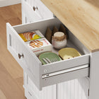 HOMCOM - Armoire de rangement 68 po avec station de chargement - blanc-Porte basculante pouvant accueillir une poubelle de 10 gallons ou un panier à linge 