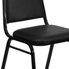 Flash Furniture – Chaise banquet empilable HERCULES à dossier trapèze, siège 2,5 po, noir avec vinyle noir (FDBHF1)-Coussin de siège épais de 2,5 pouces