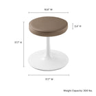 Modway - Lippa Cuir végane Tabouret rond - Brun champignon-Base à piédestal effilé