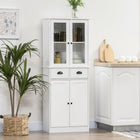 HOMCOM - Armoire de cuisine 61 po avec étagères et portes à fermeture douce - blanc-Les étagères à 4 niveaux vous offrent beaucoup d’espace pour ranger la vaisselle, les casseroles, les poêles, les produits secs ou les appareils électroménagers 