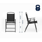 Flash Furniture - Ensemble de jardin couleur noire de 6 pièces avec table, parasol et 4 chaises pliantes-Table