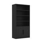 Manhattan Comfort - Rivington bibliothèque moderne à 4 étagères avec armoire 40" - Noir-Les étagères réglables offrent un rangement personnalisable pour tout, des livres hauts aux objets décoratifs