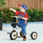 Qaba - Tricycle pour enfants 2-5 ans, vélo pour tout-petits avec siège réglable - blanc-Roues EVA de 10 po à l'avant et 8 po à l'arrière 