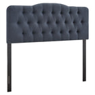 Modway - Annabel Mélange de lin premium Tête de lit King, Denim-Sellerie premium en mélange de lin