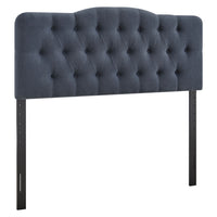 Modway - Annabel Mélange de lin premium Tête de lit King, Denim-Sellerie premium en mélange de lin