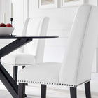 Modway - Baron Tissu Chaise à manger - Blanc-Tissu fin en polyester