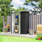 Outsunny - Remise de rangement extérieure 5 pi x 3 pi - gris foncé-Toit incliné pour éviter l'accumulation d'eau et la pourriture/la rouille de la structure métallique de l'abri
