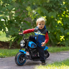 Aosom - Moto pour enfants 6v avec démarrage par bouton unique - bleu-Le phare assure que l'aube et le crépuscule seront éclairés et sécurisés 