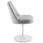 Modway - Lippa Salle à manger pivotante Rembourré Fauteuil d’appoint - Blanc gris clair-Anneau en plastique en caoutchouc pour la protection des planchers