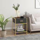 HOMCOM - Table de nuit avec tiroir et étagère - noir - lot de 2-Matériaux : MDF, Acier 
