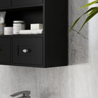 kleankin - Armoire murale de salle de bain avec étagère et tiroirs - noir-Couleur : Noir 