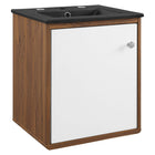 Modway - Transmit 18" Vanité de salle de bain murale - Noir noyer-Assemblée requise