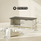 HOMCOM - Table basse style ferme avec étagère de rangement pour salon - blanc-Pied inférieur réglable pour s’adapter aux sols irréguliers