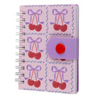 Pep Rally - Mini carnet de notes à bouton-pression - 3,07 po l x 4,13 po H - 44 feuilles - cerises-Fermeture à bouton-pression sécuritaire