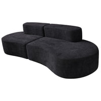 Exform - Canapé trois places Aubrey - Noir-Type de produit : Canapé incurvé, canapé demi-lune, siège modulable minimaliste