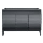 Modway - Render 48" Meuble de toilette de salle de bain compatible double lavabo (non inclus) - Gris-Vanité moderne du milieu du siècle