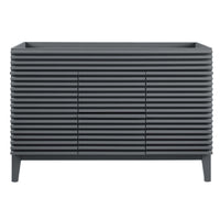 Modway - Render 48" Meuble de toilette de salle de bain compatible double lavabo (non inclus) - Gris-Vanité moderne du milieu du siècle