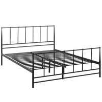 Modway - Estate Lit King, Brown-Lit plateforme de chalet nostalgique