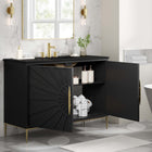 Modway - Awaken 48" Vanette de salle de bain - Noir noir-Trous centraux de 8"