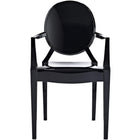 Nicer Furniture - fauteuil fantôme de Louis XVI - noir - 4 pièces-Fabriqué en polycarbonate noir moulé robuste