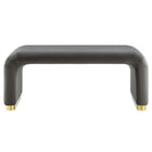 Modway - Koda Performance Velvet Ottoman de la cascade - Brass Storm Grey-Assemblée requise