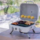 Kenmore - Barbecue de table rétro à 2 brûleurs - perle-Grille de maintien au chaud en acier inoxydable 201.