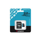 Kingston - 512 Go Canvas Go! Plus MicroSD Carte Avec Adaptateur-Débits V30 et U3 performants