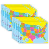 Ashley Productions - ASH97003 Intelligents Poly PosterMat Pals Économiseurs d'Espace - 13" x 9-1/2" - Carte des États-Unis - Ensemble de 10-C'est une affiche, c'est un set de table, c'est les deux! Parfait pour une taille plus petite pour une utilisation facile en classe, à la maison, au bureau ou en déplacement!