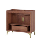 Modway - Daylight 36" Armoire à coiffeuse de salle de bain - Noyer-Assemblée requise