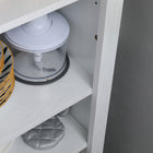HOMCOM - Armoire de cuisine 48 po avec porte de grange - blanc-Porte magnétique pour une ouverture et une fermeture faciles 