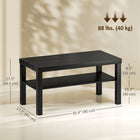 HOMCOM - Table basse à 2 niveaux avec étagère de rangement pour salon - noir-S'intègre dans tous les environnements, y compris les salons, les bureaux ou d'autres espaces ouverts