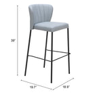 Zuo - Linz Tabouret de bar - Gris - Ensemble de 2-Garantie limitée de 3 ans