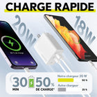 Overtime - Kit de chargeur mural et de voiture avec câble de recharge certifié USB-C de 1,8 m - blanc-Notre kit de chargeur mural et pour voiture avec port USB-C intègre plusieurs dispositifs de sécurité, tels qu'une protection contre les courts-circuits et les surtensions, pour votre tranquillité d'esprit.