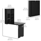 HOMCOM - Table murale pliante convertible - 23,5 po L x 37,25 po l x 57,75 po H - noir-Son aspect épuré et son design s’intègrent et mettent en valeur votre collection de meubles existante