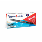 Papermate - Stylos à bille 100 à pointe rétractable - 1,0 mm - noirs - paquet de 12-Pointe moyenne (1,0 mm)  