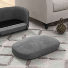 PawHut - Canapé pour chien avec coussin doux, housse lavable - gris-Assemblage facile