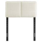 Modway - Lindee Tissu Boucle Tête de lit jumelée, Crème-Pieds en bois