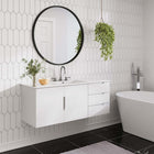 Modway - Vitality 48" Armoire de lavabo de salle de bain compatible double ou simple (non inclus) - Blanc-Deux tiroirs spacieux