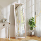 HOMCOM - Miroir pleine longueur - 21 po l x 64 po H - rose-Miroir de maquillage en verre trempé, incassable pour plus de clarté et de sécurité 