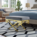 Modway - Rove Velours Performance Velvet Banc - Gris or-Rembourrage en mousse dense pour le confort