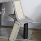 PawHut - Arbre à chat 47 po pour chats d’intérieur, centre d’activités pour chat, tour avec lit à oreilles, rampe, condo, hamac - gris clair-Couleurs : gris clair, noir 
