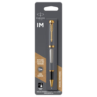 Parker − Stylo à bille IM − métal brossé − pointe fine − encre noire-La rencontre des conceptions élégantes, raffinées et établies et d’une silhouette moderne et profilée