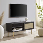 Modway - Cambria 47 po Meuble TV, Noir-Tissage en rotin